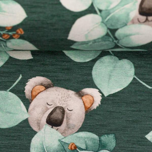 Baumwolljersey Koala grün meliert von Swafing