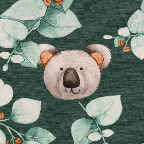 Baumwolljersey Koala grün meliert von Swafing