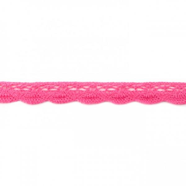 Klöppelspitze pink mit Bogenkante 18mm