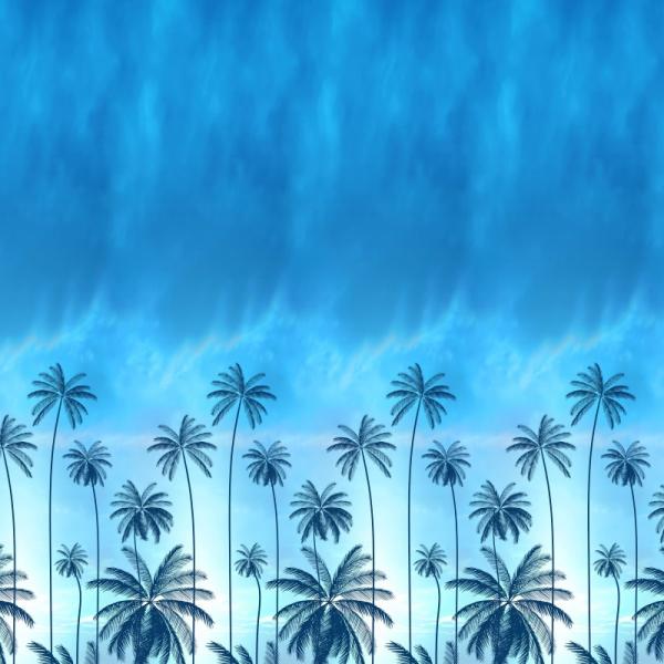 Sunset Palms blau